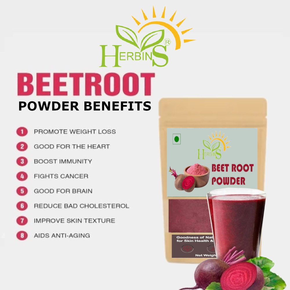 Herbins 100% Natural Beetroot Powder-100gms - Image 2