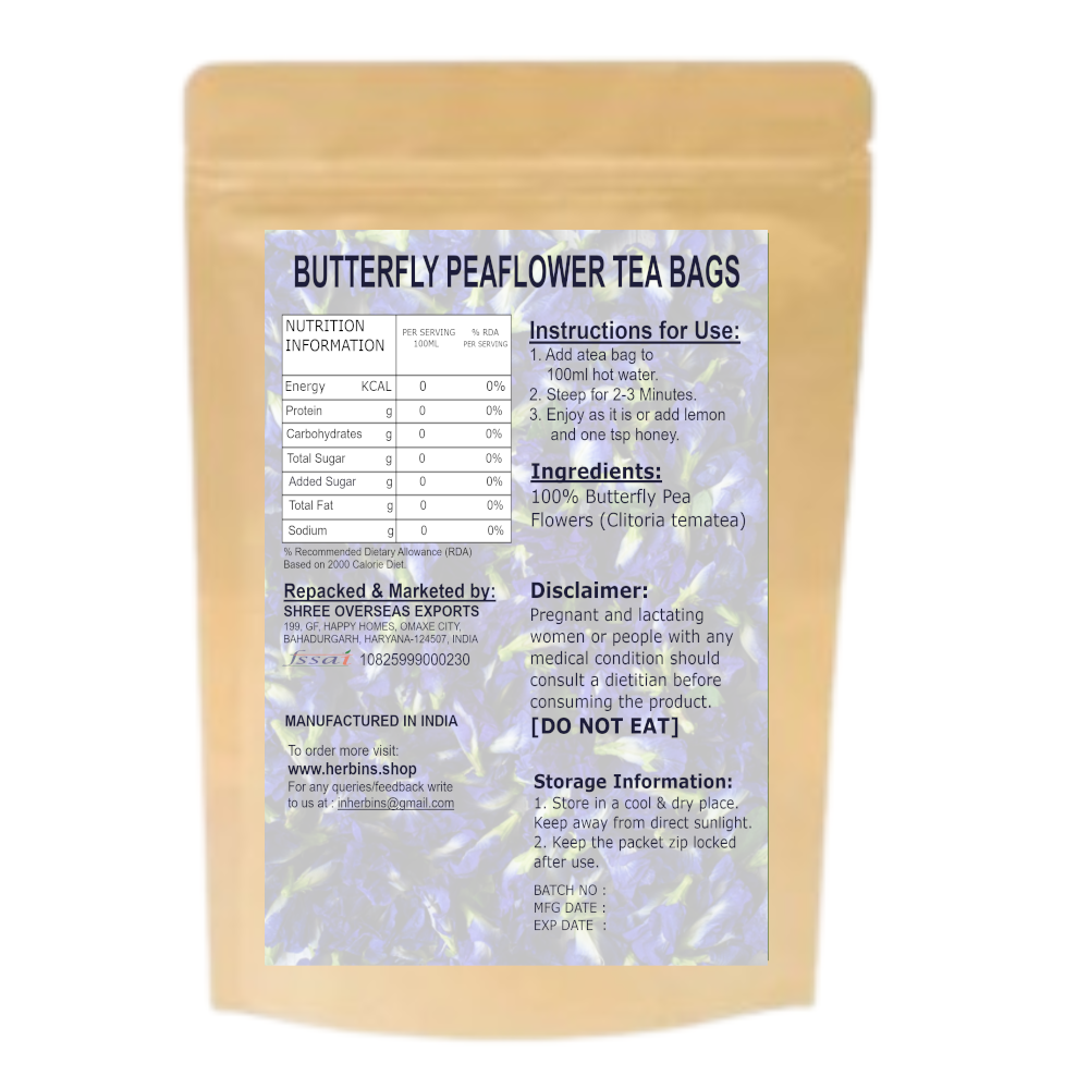 Herbins Butterfly Pea Flower Tea for Weight Loss - 60 Bags - Image 2